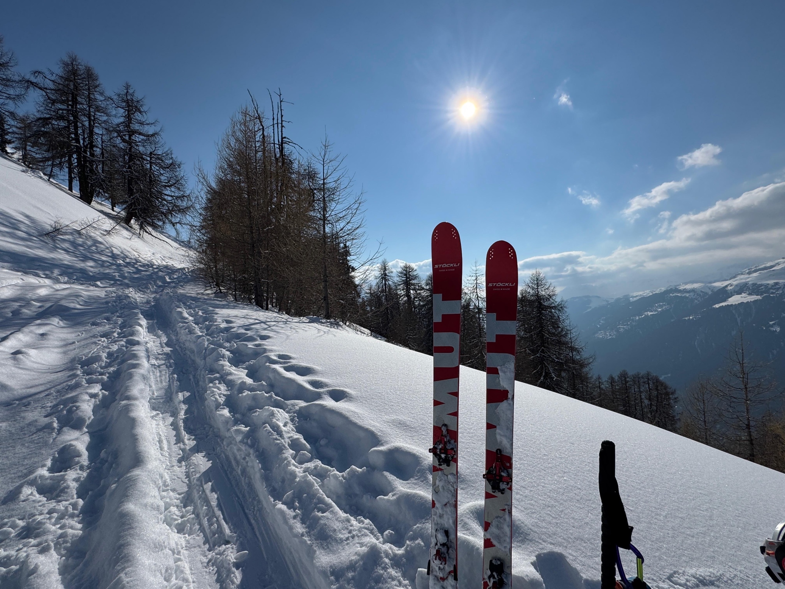 Verschneite Landschaft im Goms